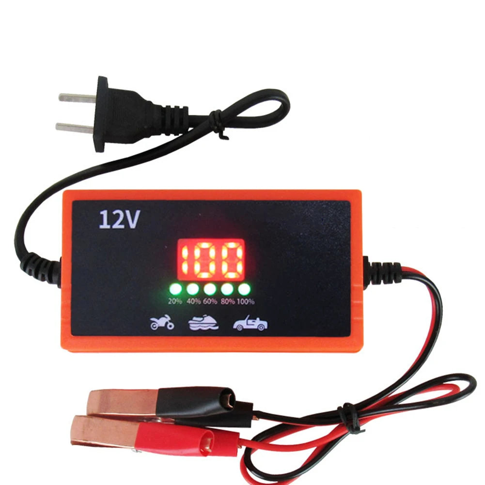 12V Car Battery Charger 3-20A Lead-acid Batteries Charger Fast Charging Car Motorcycle Battery Charger ABS Car Accessories