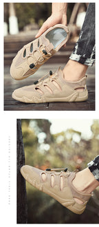 Men's Summer Sandals, Breathable and Comfortable, Cut Out Slip-On Driving Shoes, Walking Shoes, River Tracing Shoes, Wading Shoes, Beach Shoes, Suitable for Outdoor Use