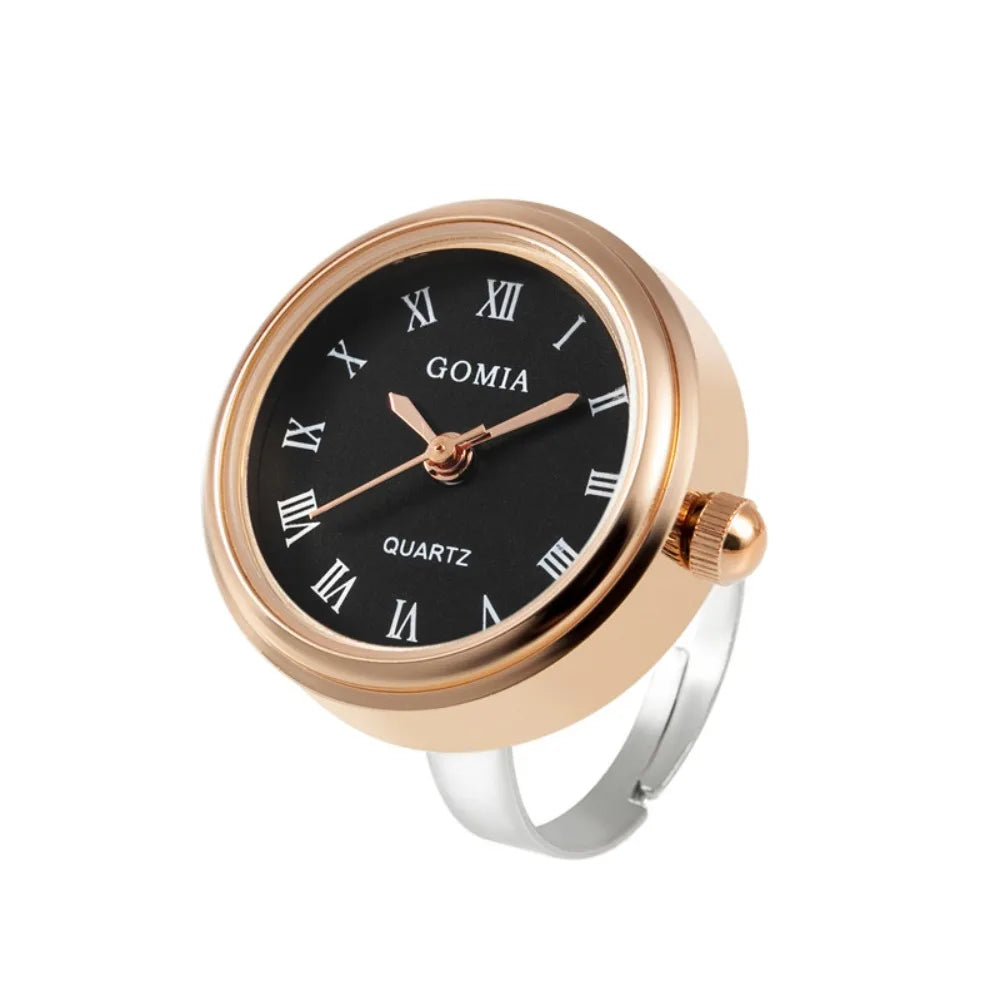 Couple Watches Couple Watch Ring Retro Mini Gift Finger Ring Watch Round Finger Clock Ring Women