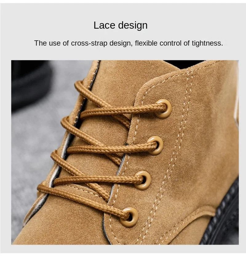 2025Men's Shoes High-top Casual Shoes High Quality Suede Chelsea Boots Fashion British Ankle Boots Business Oxfords Dress Shoes