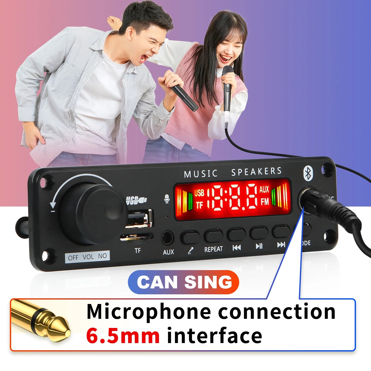 Handsfree 200W Amplifier Bluetooth DIY MP3 Decoder board 12V Wireless Car MP3 Player Record USB TF AUX FM Radio Folder Switching