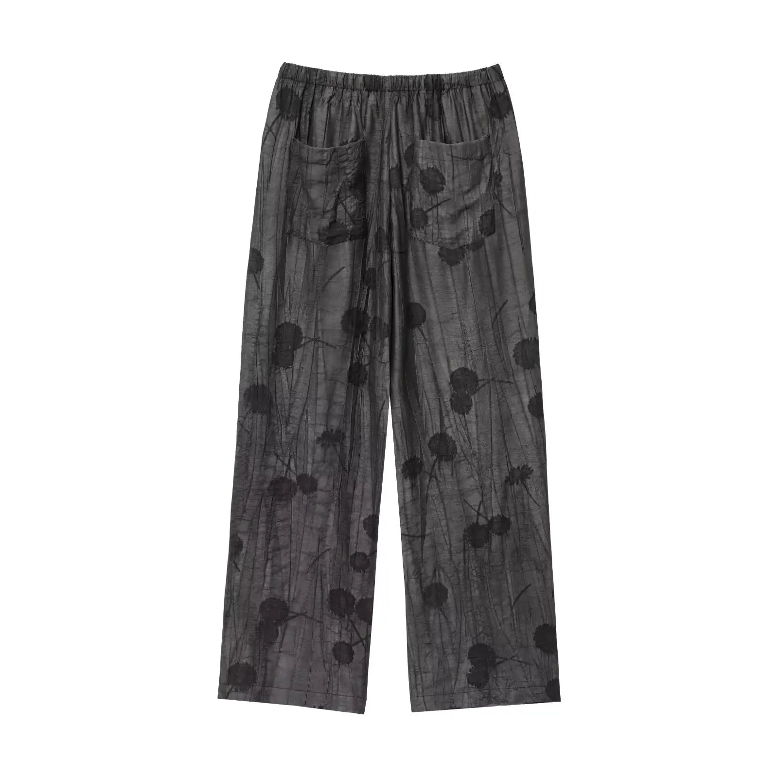 Women Print Long Pants Sets For Women Lapel Half Sleeve Single Breasted Shirts + High Waist Lace-Up Wide Leg Pants