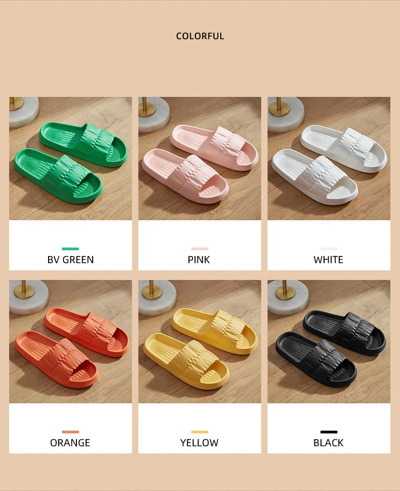 Women's Summer Slippers - Non-Slip Bathroom Sandals for Indoor/Outdoor, Soft Sole Cute House Slides for Couples & Men