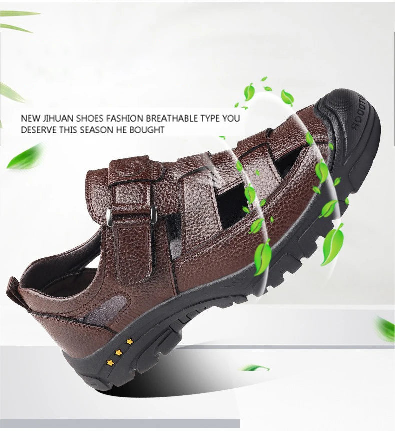 Man’s Sandals breathable comfort summer slippers beach Muller outdoor anti slip shoes youth casual fashion Hollow shoes