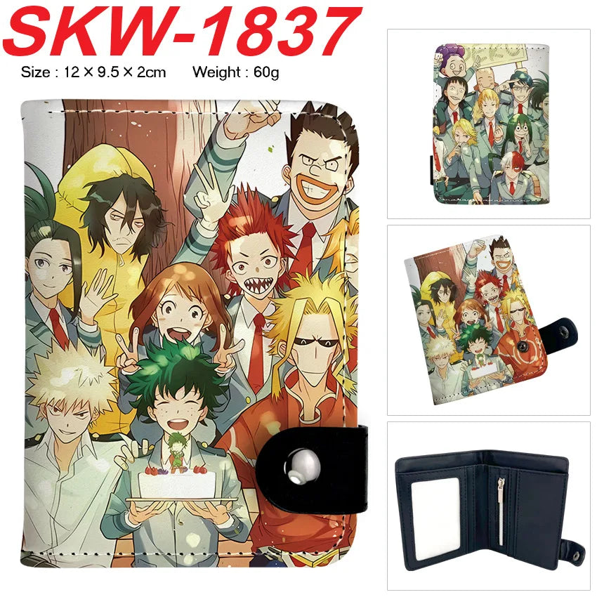 new My Hero Academia Cartoon Anime Short Wallet Vertical style with buttons can hold coins