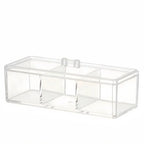 1pc Cosmetics Storage Box, Minimalist Clear 3 Grids Cosmetics Container For Home, For  Bathroom Collection, Bedroom Collection,