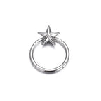 1PC Steel Moon Star Septum Piercing Hinged Segment Nose Ring Septum Clicker Cartilage Tragus Clicker Body Piercing Jewelry 16G