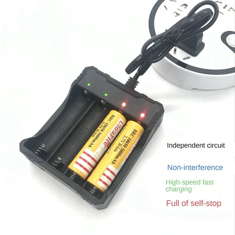 For 18650 Battery Charger 4 Chargers 4 Slot Wire Charger Intelligent Fast Charging for 18650 Li-Ion Battery Flashlight Battery