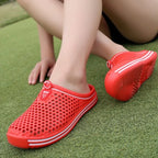 Men's Slippers Hollow Beach Sandals Summer Slip on Clogs Men Casual Shoes Non-slip Size 36-45 Slippers Unisex Outdoor Flip Flops