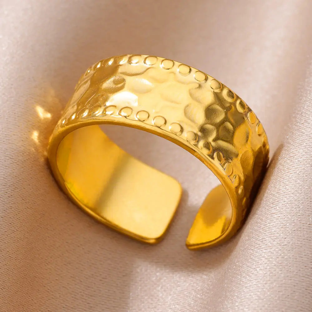 Stainless Steel Rings for Women Adjustable Ring 2024 New in Female Vintage Wedding Aesthetic Jewelry anillos mujer