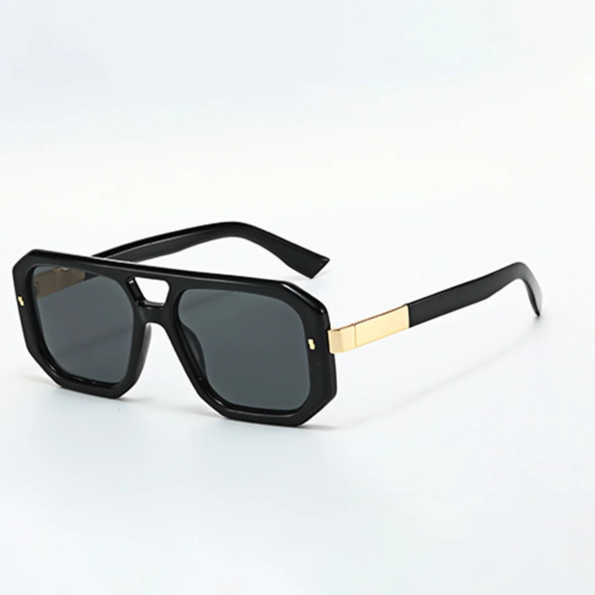 Sunglasses Men Art Geometry Double Frame Glasses Double Beam Glasses Square Frame Modern Minimalist Commuting Items