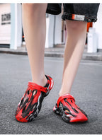 Men's Slippers New 2025 Platform Sandals for Men Anti-slip Mens Shoes Man Wearing Outside Summer Hollow Breathable Flat Pvc