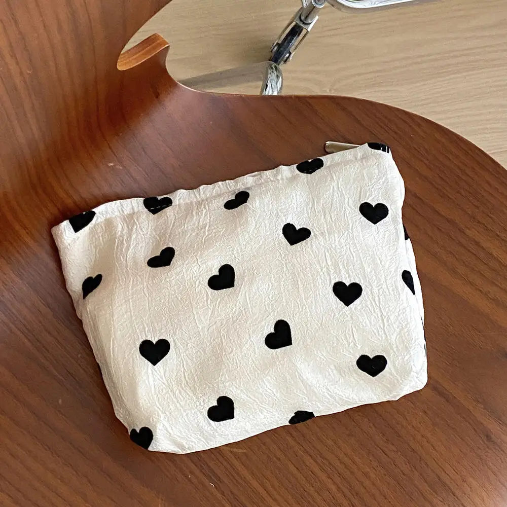 Cosmetic Bag Women Floral Makeup Case Organizer Korean Embroidery Cosmetic Pouch Travel Toiletry Bag Corduroy Canvas Beauty Case