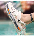 Slippers for men in summer, wearing breathable sandals outside the head, outdoor cooldown, anti slip beach, straight drag