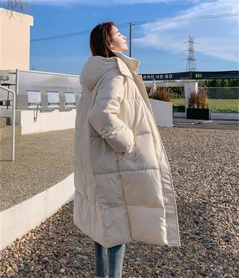 2024 New Winter Autumn Women Jacket White Duck Down Hoodies Puffer Jackets Long Coats Warm Windproof Black White Coats Outwear