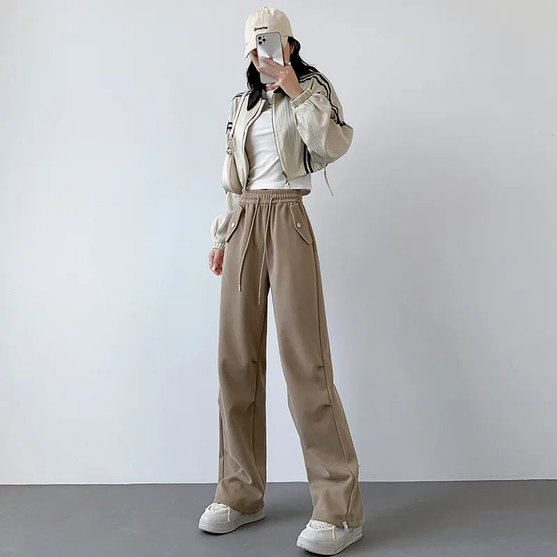 pants for women in autumn 2025 new loose fitting straight tube casual high waist wide leg pants women y2k streetwear Cargo pants