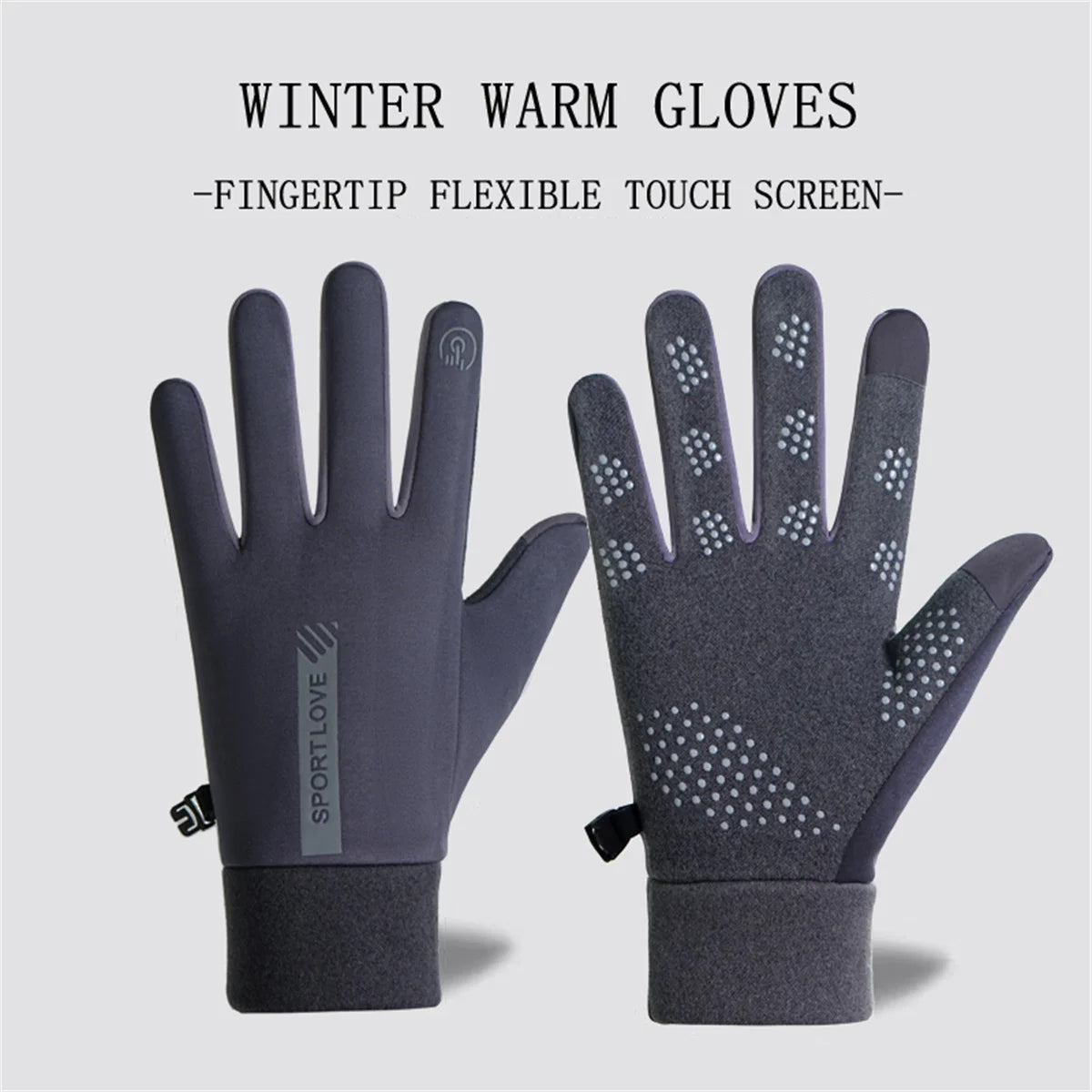 Winter Gloves for Women, Fleece-Lined, Windproof, Cold-Proof, Warm, Touchscreen-Compatible, Non-Slip, for Driving, Riding Motorcycles, Outdoor, Men's Gloves