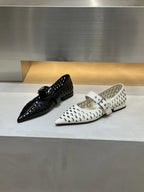 Women Sandals Pointed Toe  Flats Hollow Loafers Shoes Fashion Elegant Summer Woman Shoes Brand Casual Cozy Женские Сандалии