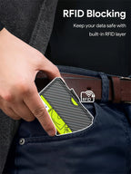 Wallet for Men - with Money Clip Slim Leather Slots Credit Card Holder RFID Blocking Bifold Minimalist Wallet