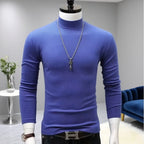 Men's Original Shirts Fall/Winter T-Shirt Fashionable Inner Wear for Men Slim Fit Turtleneck Shirt Solid Black Long Sleeve Shirt