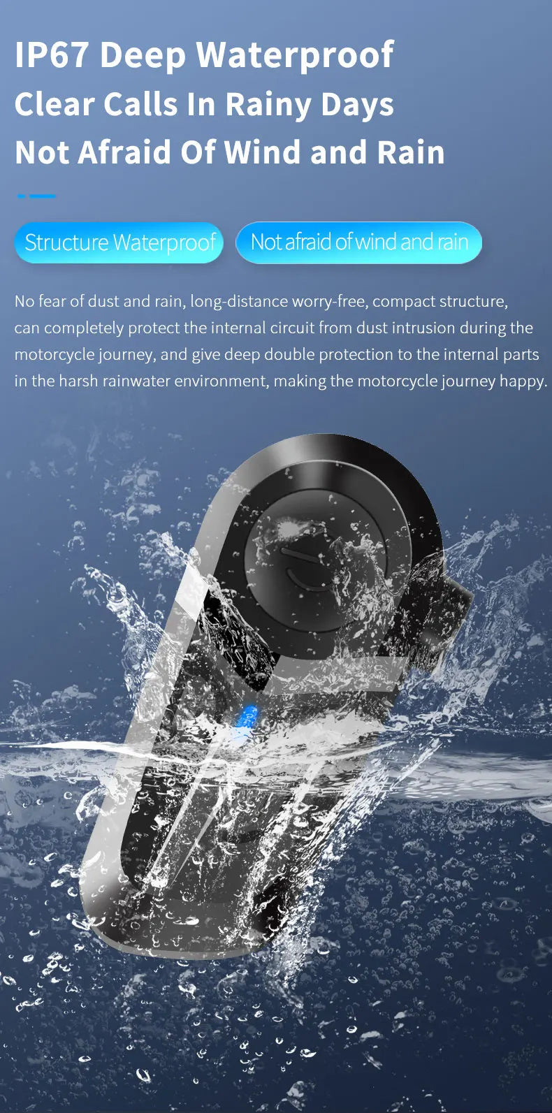 Motorcycle Earphones Helmet Headset Bluetooth 5.3 Headphones Wireless Motor Headset Bike Earphone Handsfree Stereo Earbud