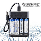 Battery Charger 4 Slot Intelligent Fast Charge With LED Indicator For 1.2V NiMH NiCd AAA/AA Rechargeable Batteries USB Charger