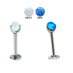 ASTM F136 Titanium PIERC Sphere Lip Stud Opal Paved Top Labret Ear Cartilage Tragus Helix Piercing Ear Studs Snugs Body Jewelry