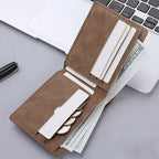 Multi-card Slot Men Wallet Fashion Folding Large-capacity Coin Purse PU Leather Short Purse