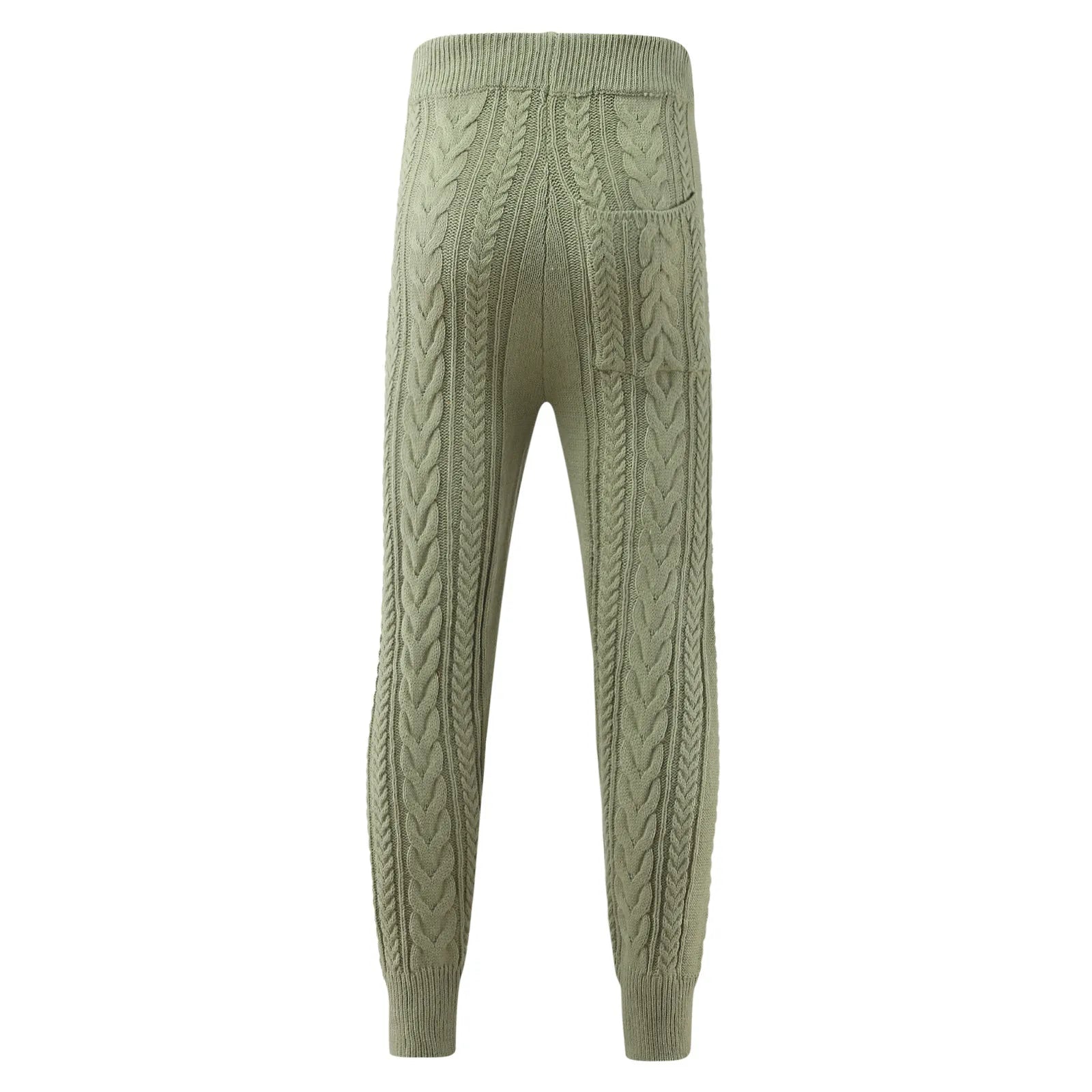 Men's Sweater Knitted Pants Solid Color Casual Pants Autumn Winter Warm  Knitted Slim Fit Pants for Male Long Pant