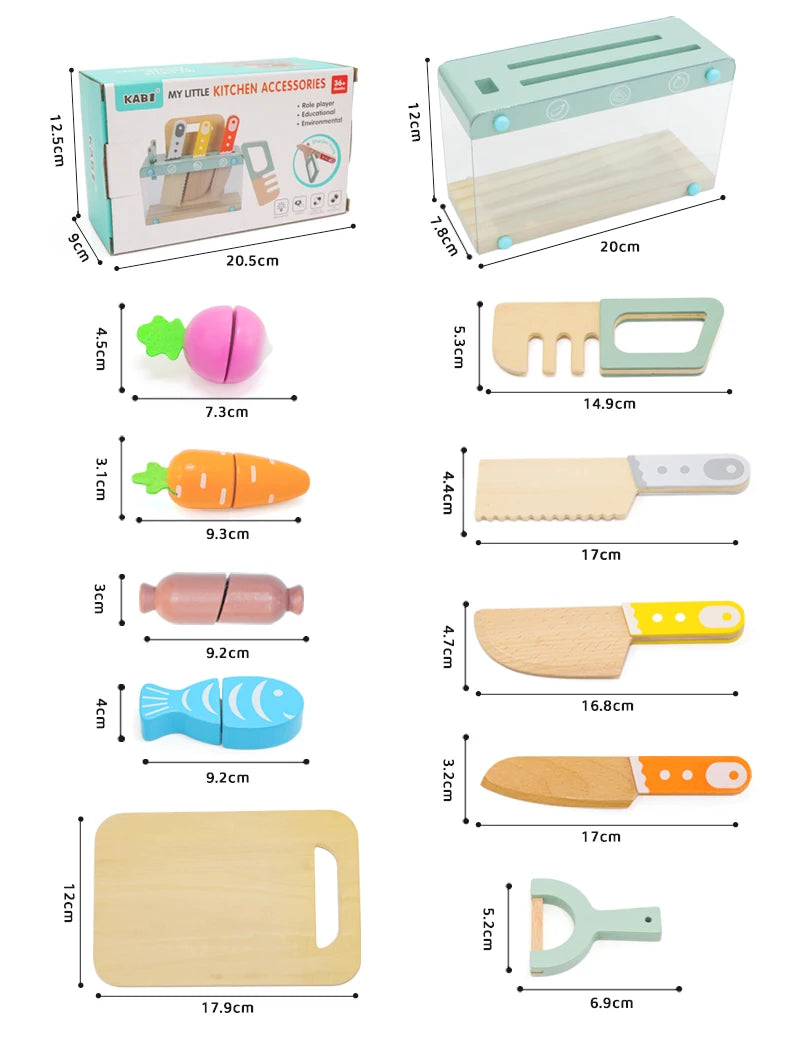 wooden Kitchen toy wooden tableware Food Sets toy  role play Educational Cosplay preschool gifts for kids Kitchen Accessories