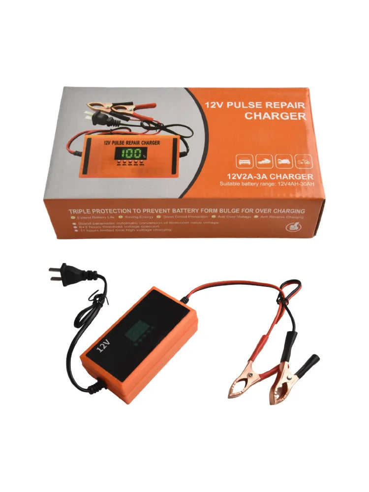 12V Car Battery Charger 3-20A Lead-acid Batteries Charger Fast Charging Car Motorcycle Battery Charger ABS Car Accessories