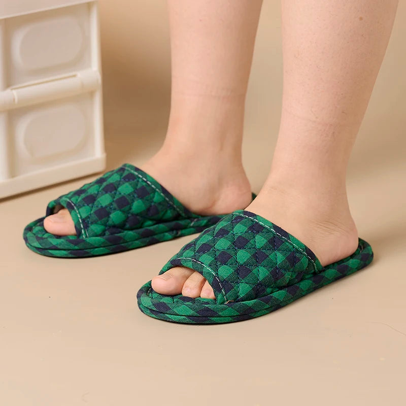 Women Slippers Lightweight Home Shoes Antislip Soft Indoor Fabric Slippers