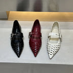 Women Sandals Pointed Toe  Flats Hollow Loafers Shoes Fashion Elegant Summer Woman Shoes Brand Casual Cozy Женские Сандалии