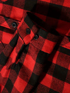 Men's Shirts Classic Plaid Casual Button Down Hooded Long Sleeved Double Pockets Shirt Hoodie Flannel Jacket Spring Autumn Tops