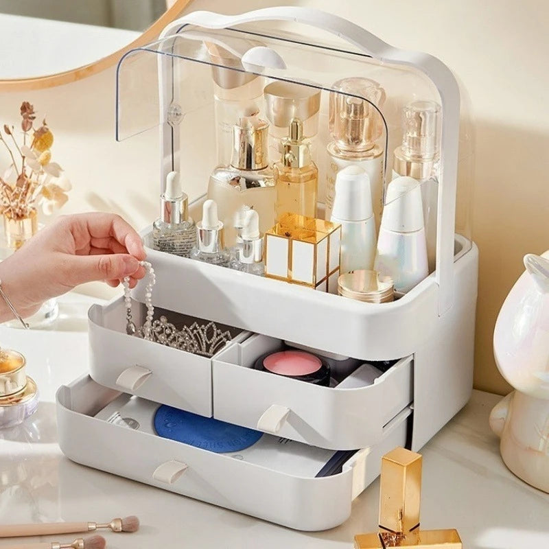 Cosmetic Storage Box Internet Celebrity Dust-Proof Cosmetic Storage Rack Desktop Skin Care Products Lipstick Dressing Table