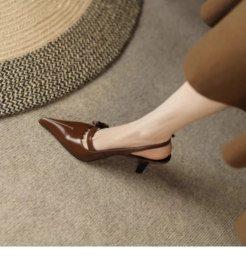 Women's Sandals 2025 Fashion Elegant Sexy Ladies Shoes Buckle Strap High Heels New Office and Career Retro Closed Toe Sandals