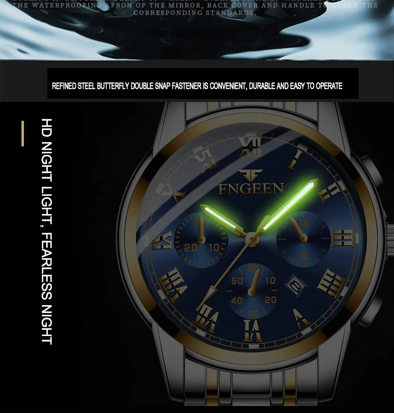 BINBOND 2pcs/Set Couple Watches Fashion Casual Men Ladies for Quartz Watch Lover Waterproof Stainless Steel Watch Valentine Gift