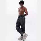 2025 New Washed and Worn Sweatpants for Women European and American Looped Casual Sports High Waisted Versatile Pants
