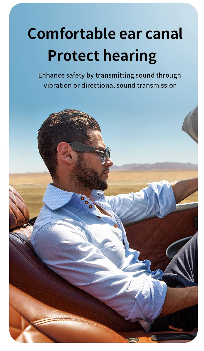 External Earphones For Your Glasses Wireless 5.3 HIFI Music Headphone Control Noise Portable Wireless Headsets Long Battery Life