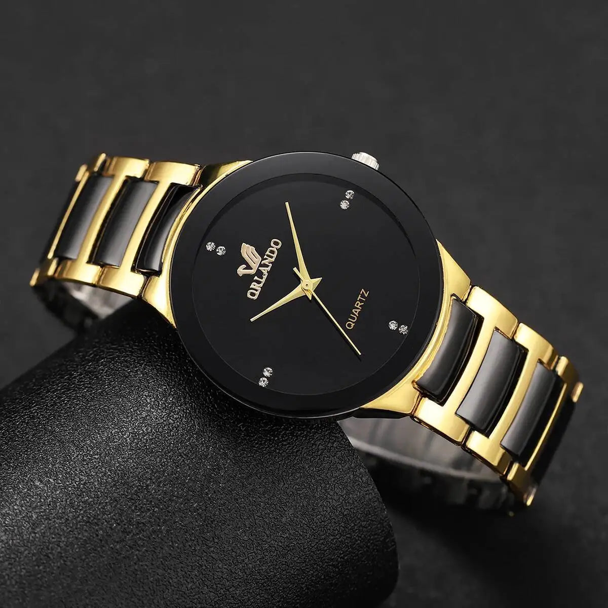 Couple wrist watch set, men's and women's quartz watch with steel strip, couple's watch set