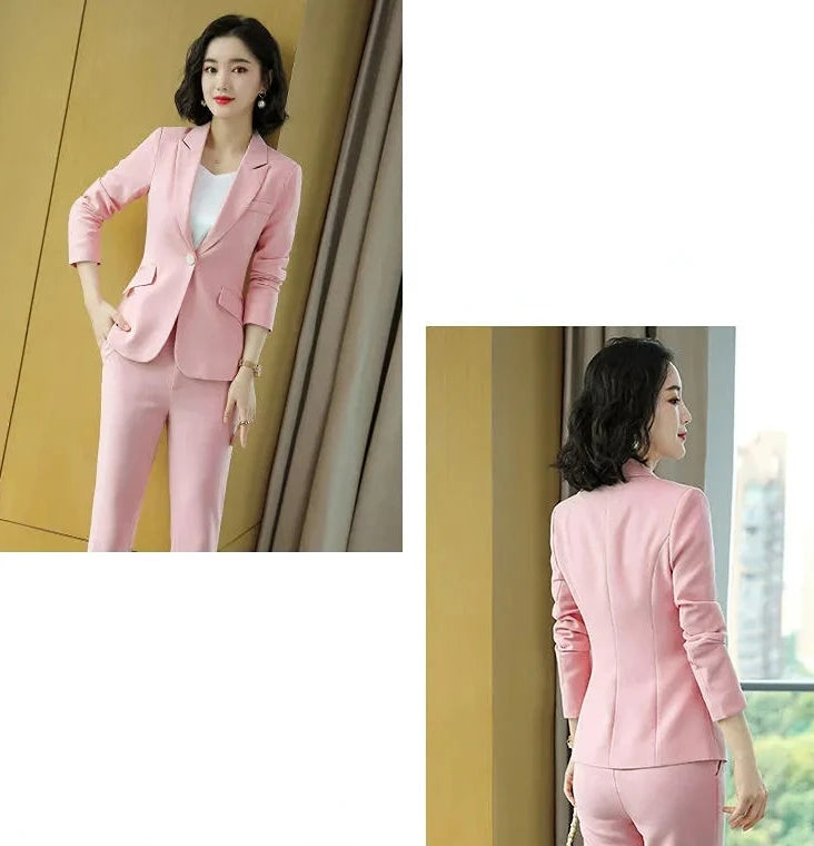 Pant 2 Piece Outfit 2025 Summer Womens Matching Sets Pants Elegant High Quality Blazer Suit Set Of Two Fashion Pieces For Women