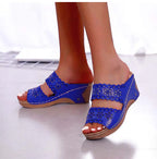 Sandals Shoes Women Summer Platform Shoes Woman Slip On Walking Shoes Wedge Women's Sandals Retro Woman Slippers Female Footwear