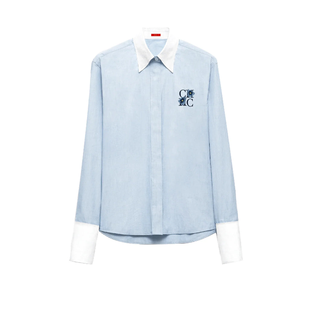 Simple New Women's Shirt Splicing Design Embroidery Flowers Elegant and Versatile Spring and Summer Striped Women's Tops