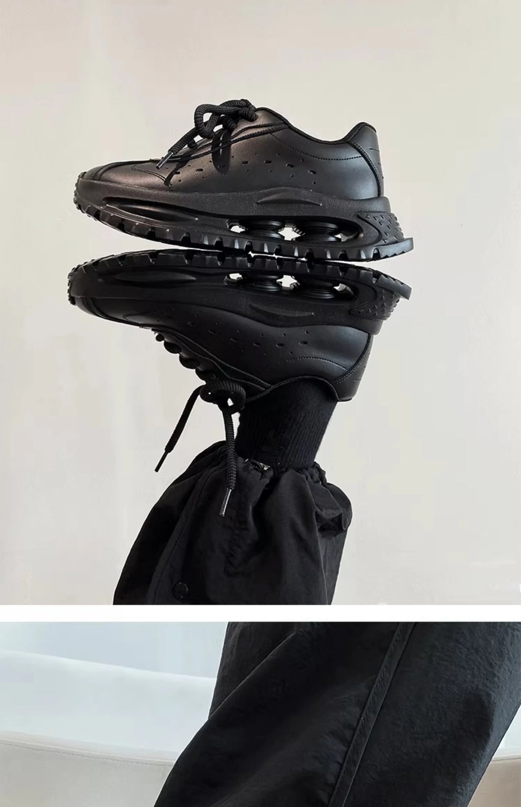 Sports shoes for men casual leather shoes street fashion brand design shock absorption soft sole height increasing dad shoes