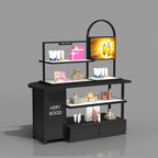 custom.Custom Logo Black Cosmetic Organizer Display Decorative Cosmetics Display Salon Shop Shelf Display Cosmetic