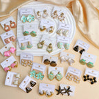 10Pairs/Lot Fashionable Women's Stainless Steel Earrings, Daily Jewelry Accessories Gifted To Friends, Randomly Shipped