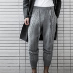 Men's Sweater Knitted Pants Solid Color Casual Pants Autumn Winter Warm  Knitted Slim Fit Pants for Male Long Pant