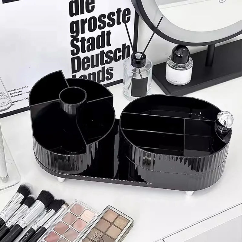 360° Rotating Cosmetic Storage Box Makeup Drawer Organizer Dresser Skincare Products Storage Box Sundries Sorting Container