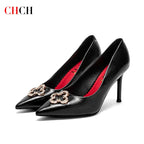 C-H Woman's High Heels  New High Quality Pointed Shoes Business Commuter Girls Shoes Banquet Party Shoes 9cm