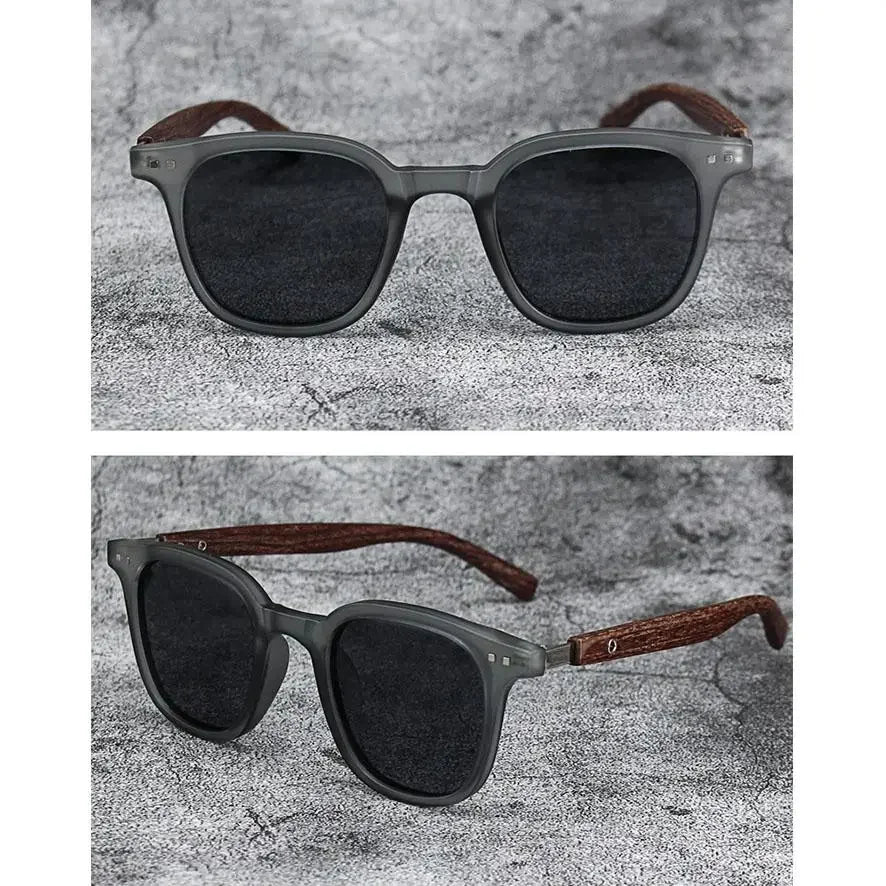 Trendy Retro Wood Grain Sunglasses Polarized UV Protection for Men Women Perfect for Cycling Outdoor Street Photography